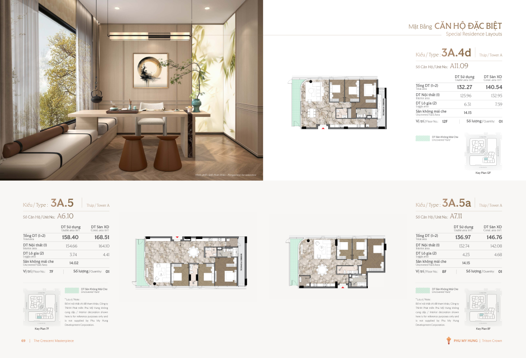 kiểu nhà 3A.4d, 3A.5, 3A.5a triton crown phú mỹ hưng