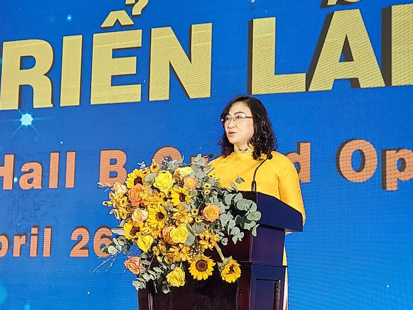 Bà Phan Thị Thắng, Phó Chủ tịch UBND TP.HCM phát biểu tại lễ khánh thành.