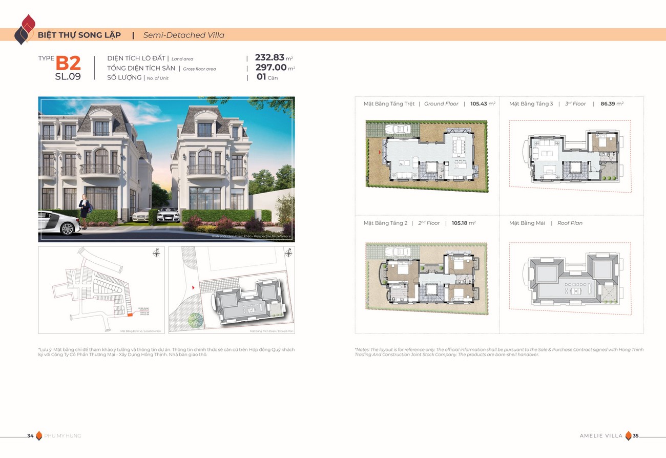 Thiết kế dự án biệt thự song lập Amelie Villa Phú Mỹ Hưng